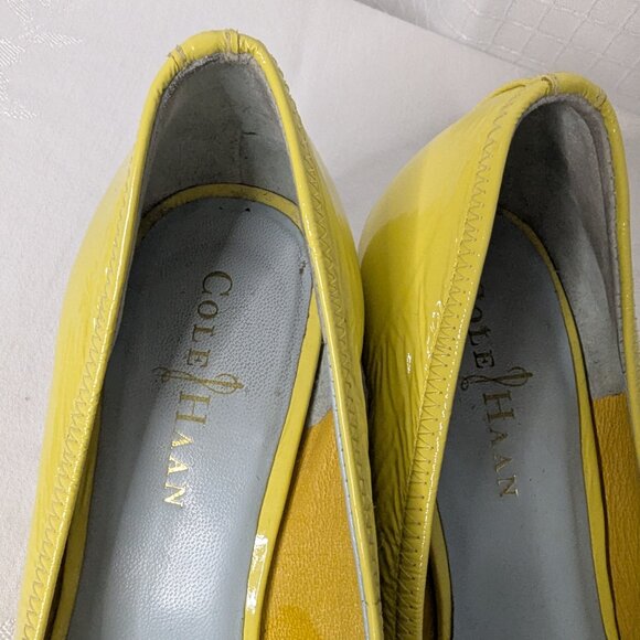 Cole Haan Citrus Peep Toe Wedges , Patent Leather, Size 7B - Picture 6 of 6